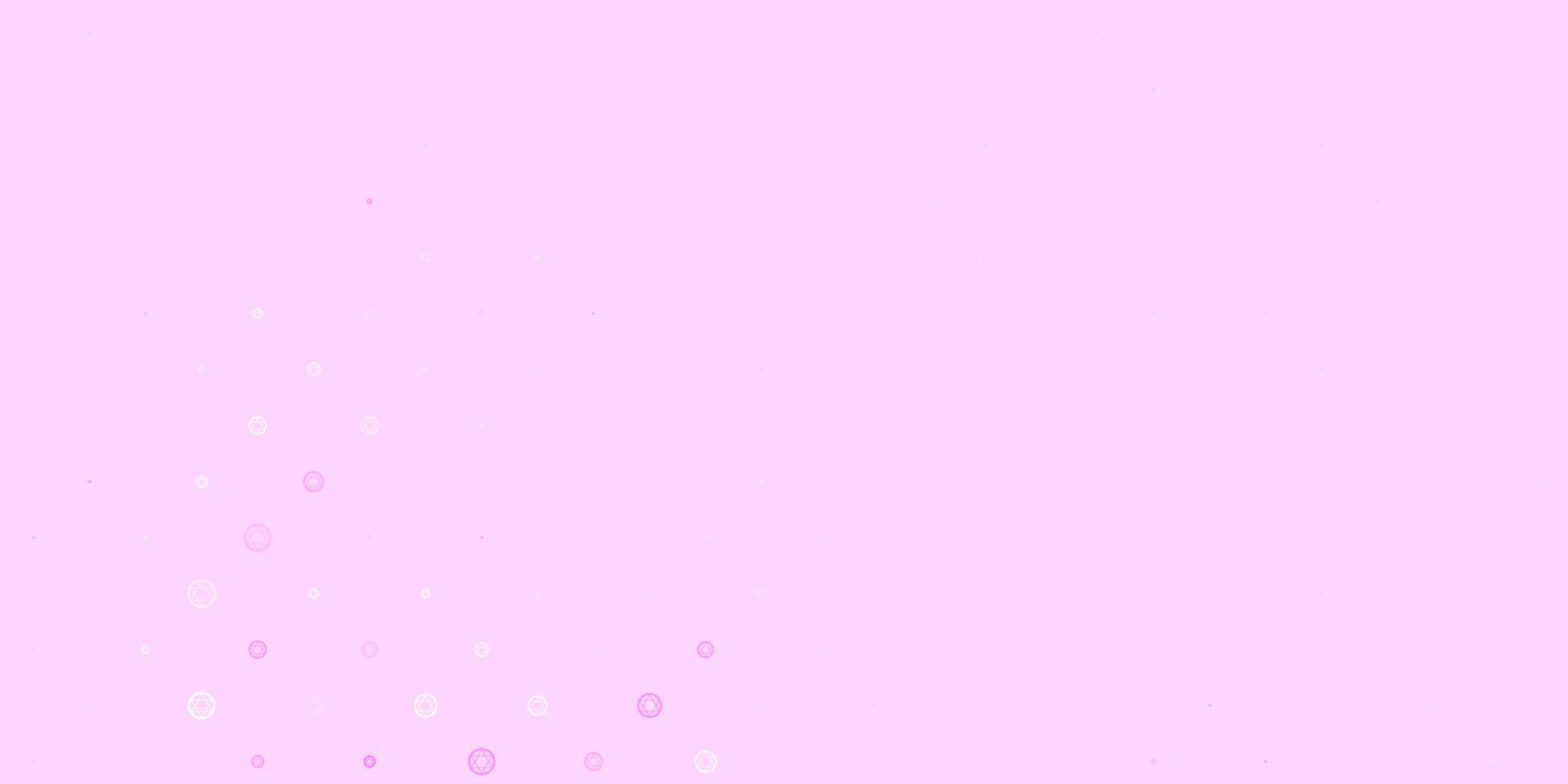 Light Pink vector background with occult symbols.