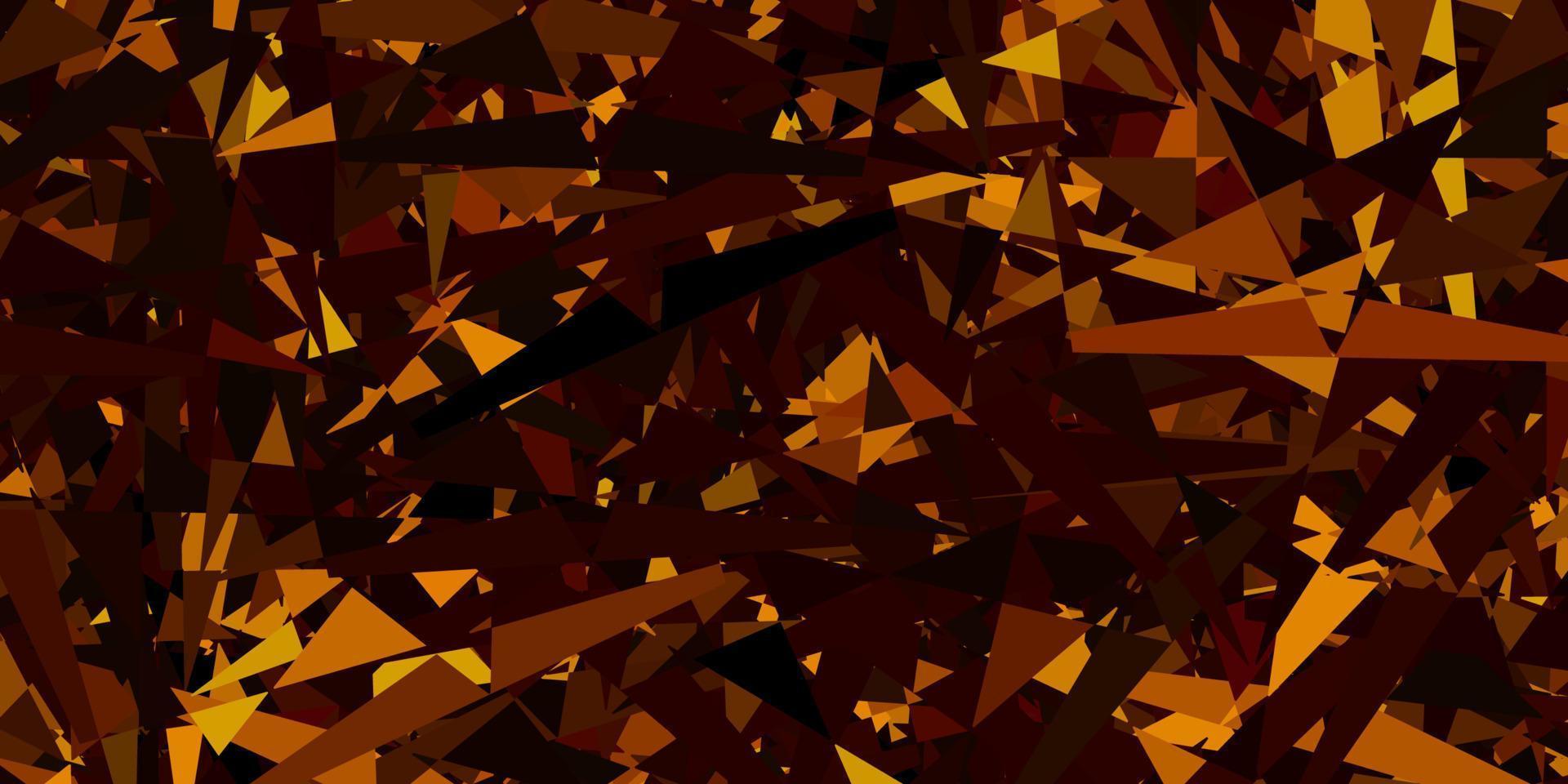 Dark green, yellow vector backdrop with triangles, lines.