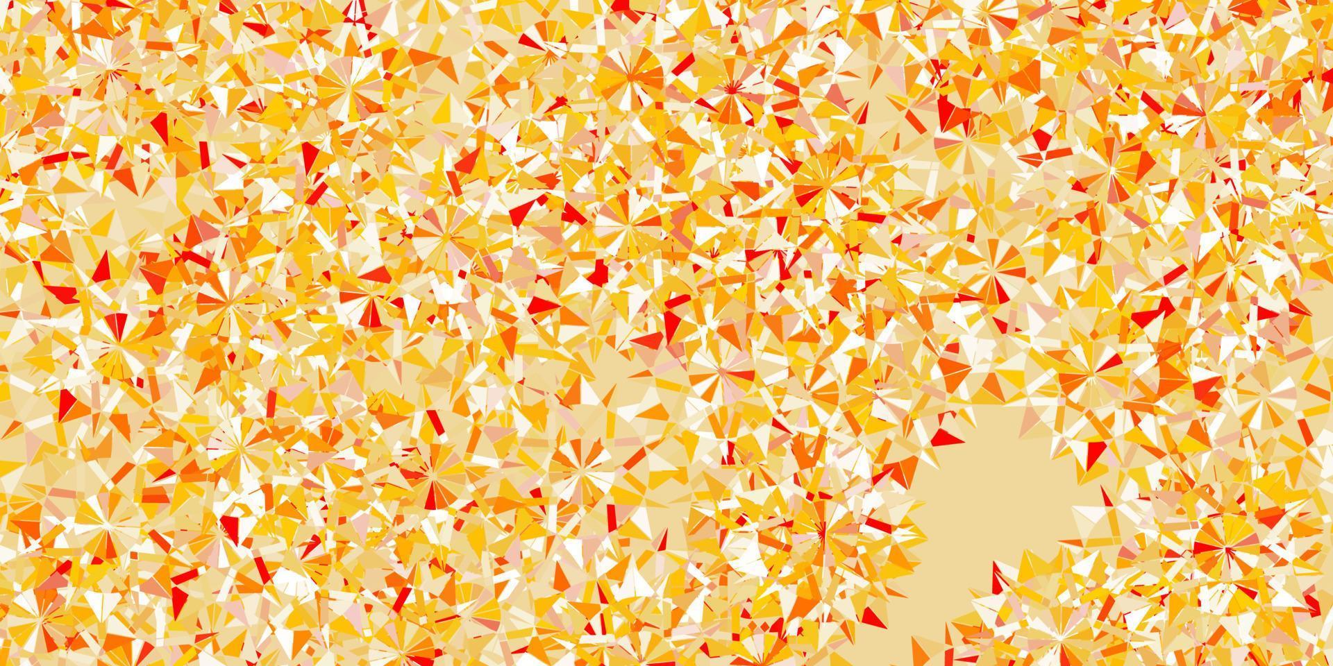 Light orange vector pattern with colored snowflakes.