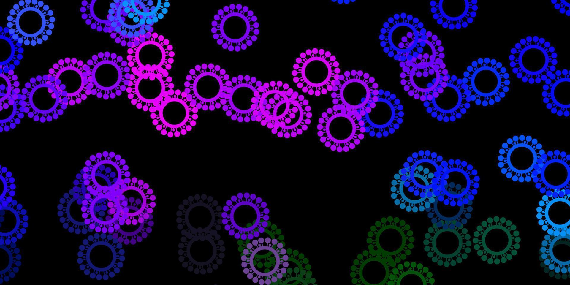 Dark pink, blue vector template with flu signs.