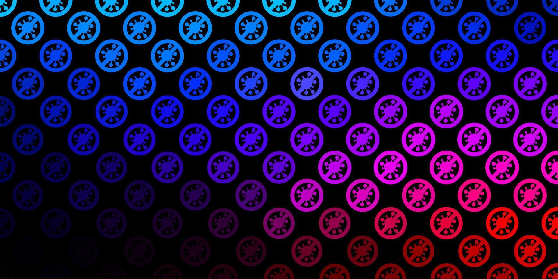 Dark Blue, Red vector texture with disease symbols.