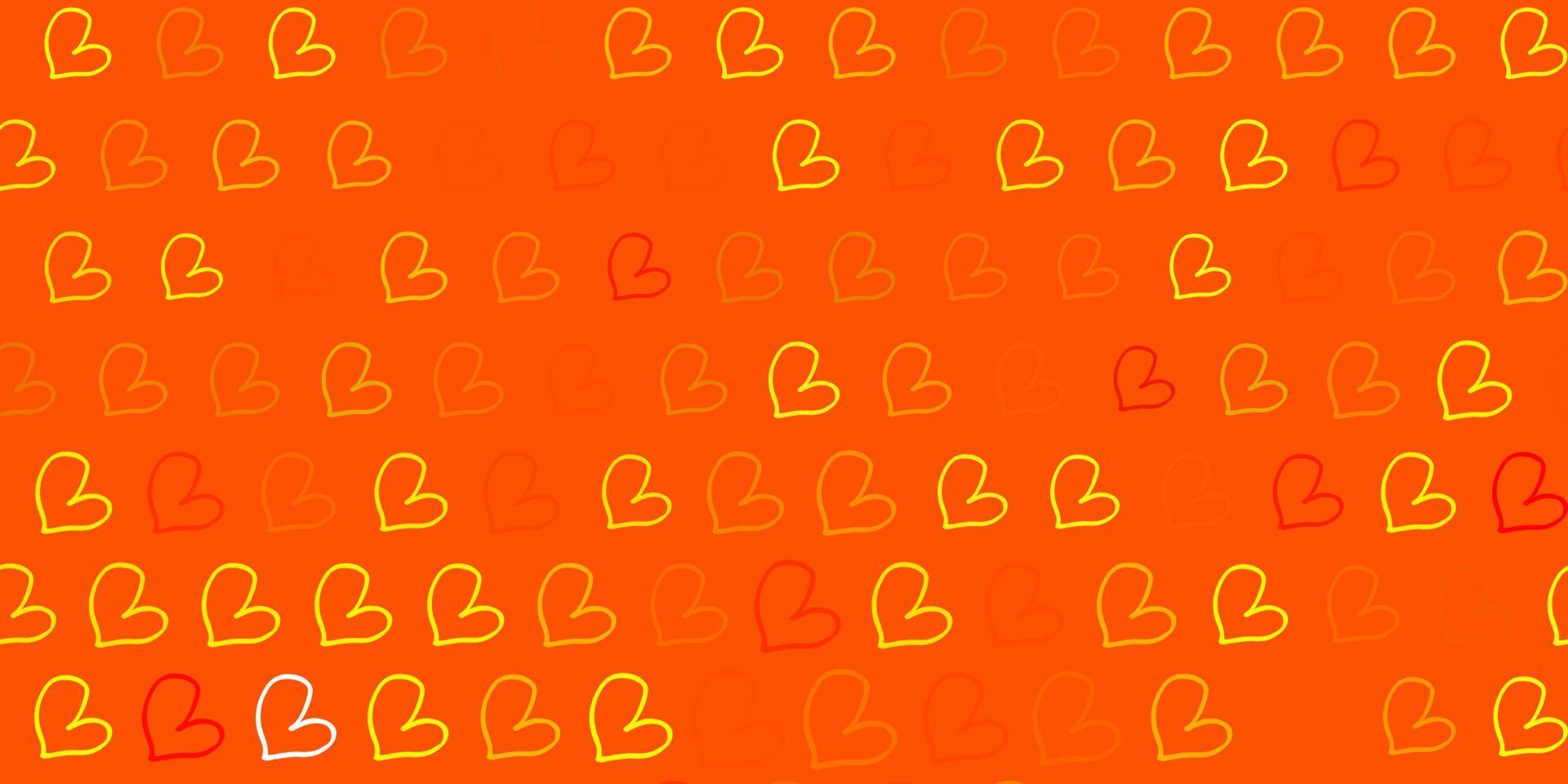 Light Green, Yellow vector background with Shining hearts.