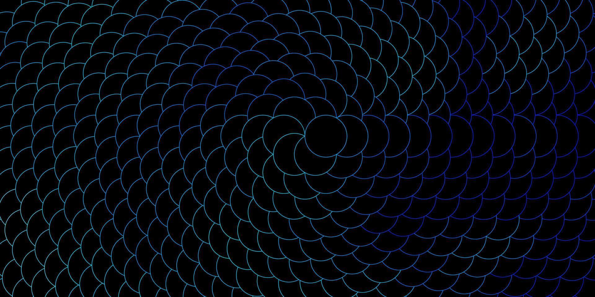 Dark BLUE vector background with circles.