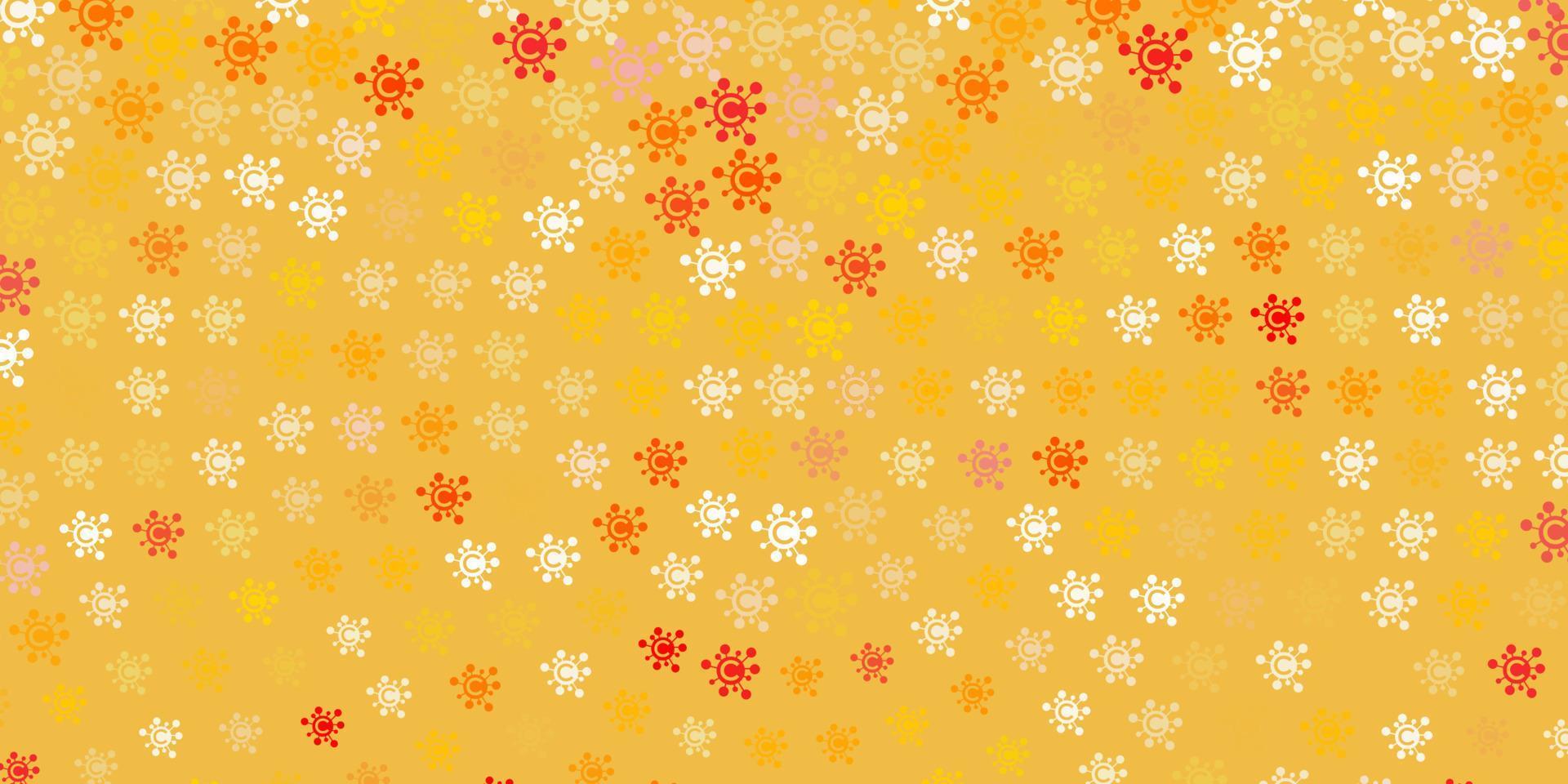 Light Orange vector background with covid-19 symbols.