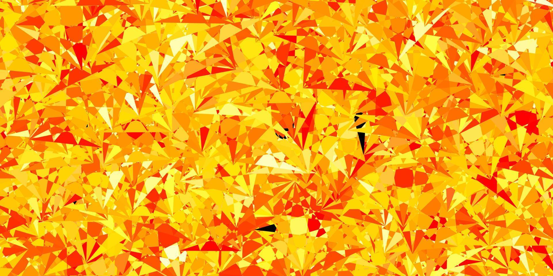 Dark Orange vector background with triangles.