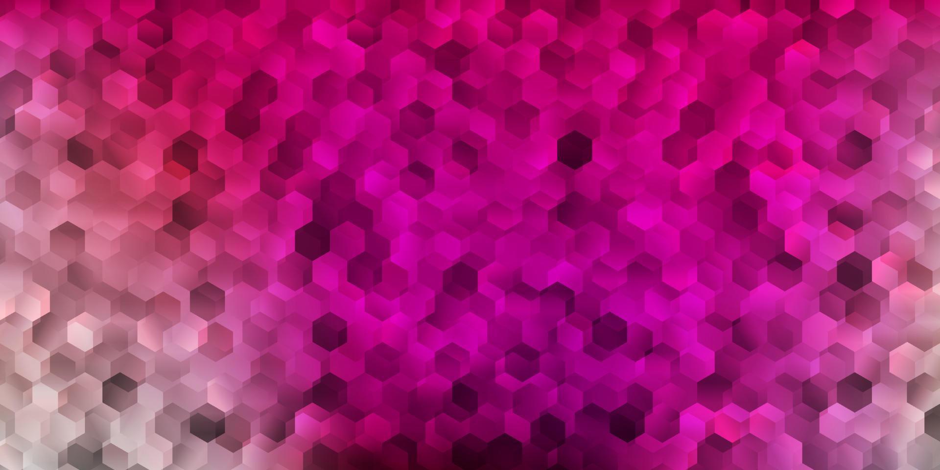 diseño de vector rosa claro con formas de hexágonos.