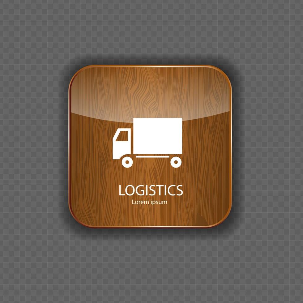 iconos de aplicaciones de logística de madera vector