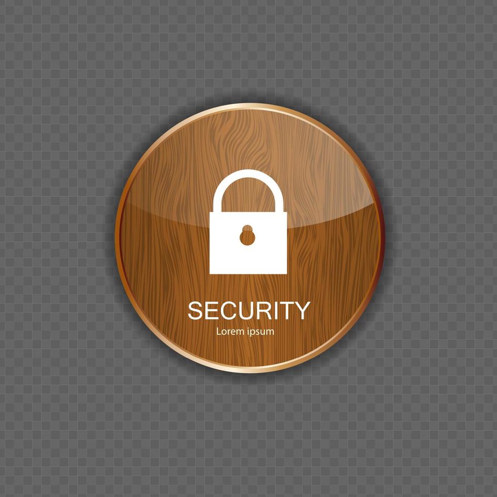 Security wood application icons vector
