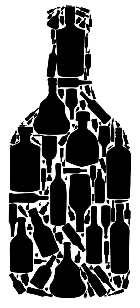 botella de alcohol de silueta de ilustración vectorial vector