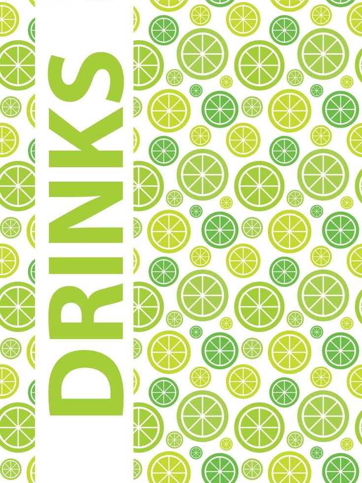 Drinks Menu Background Vector Illustration