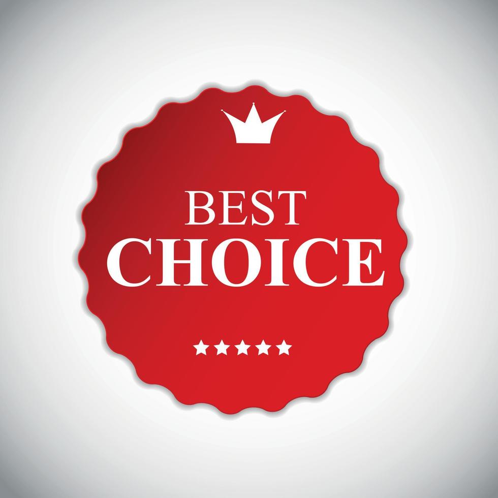 Best Choice Red Label with Ribbon Vector Illustration