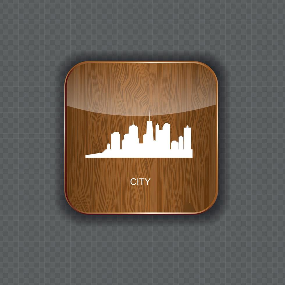 City wood application icons vector illustration