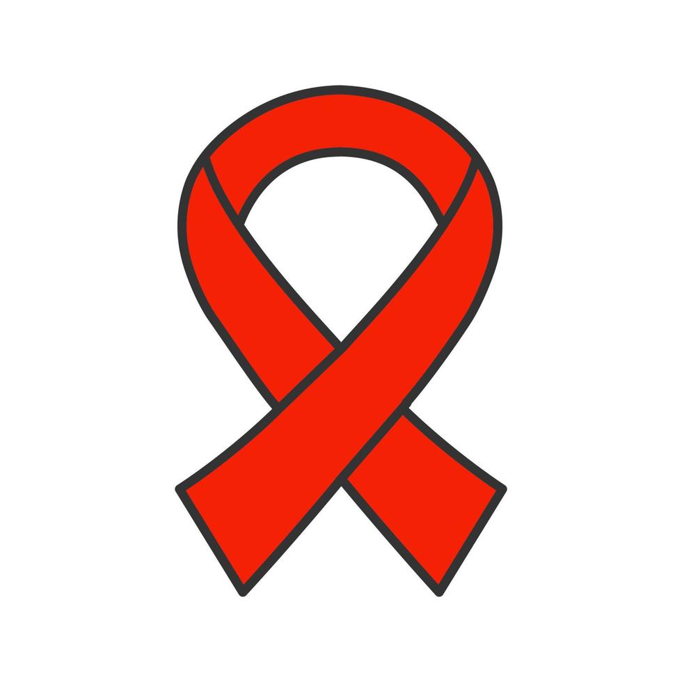 Anti HIV ribbon color icon. Fighting against AIDS. World AIDS day. Isolated vector illustration