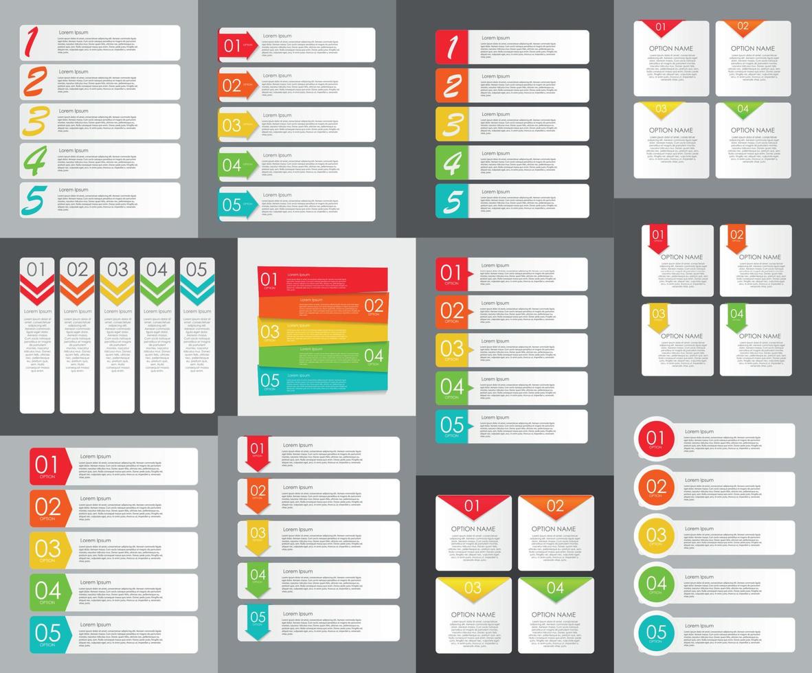 Gran conjunto de plantillas de banner infográfico para su ilustración de vector de negocio