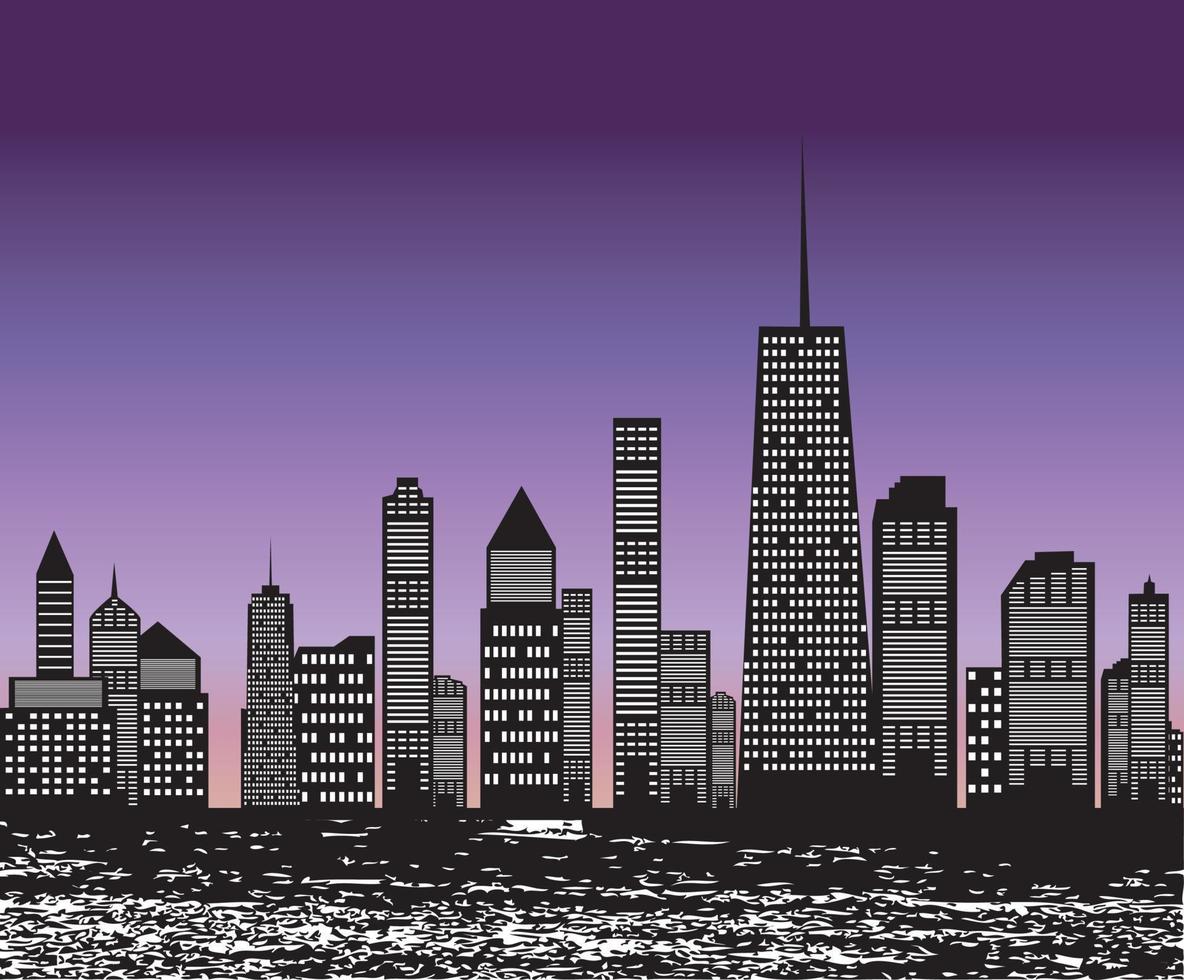 vector illustration of cities silhouette