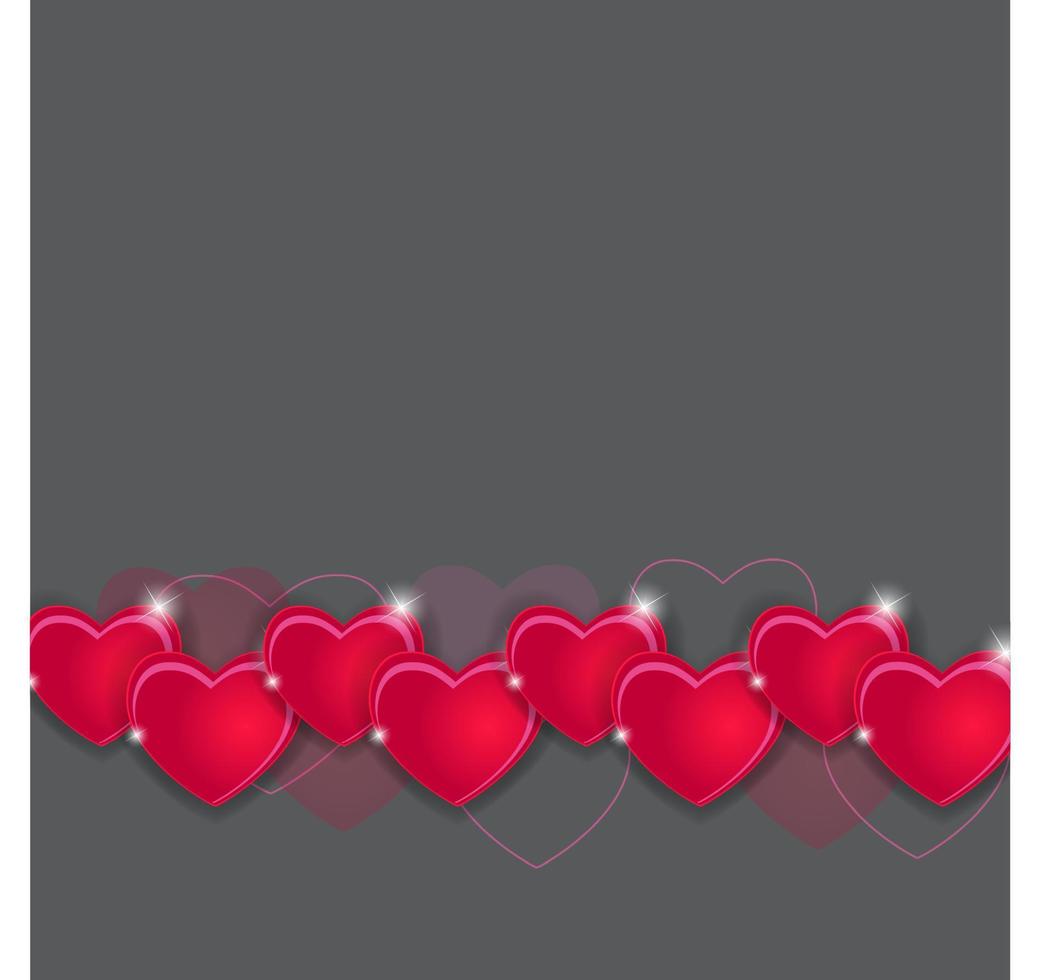 Happy Valentines Day card with heart. Vector illustration
