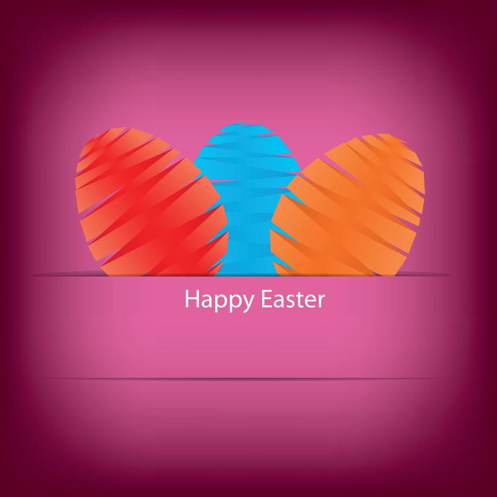 Vector Paper card with easter eggs