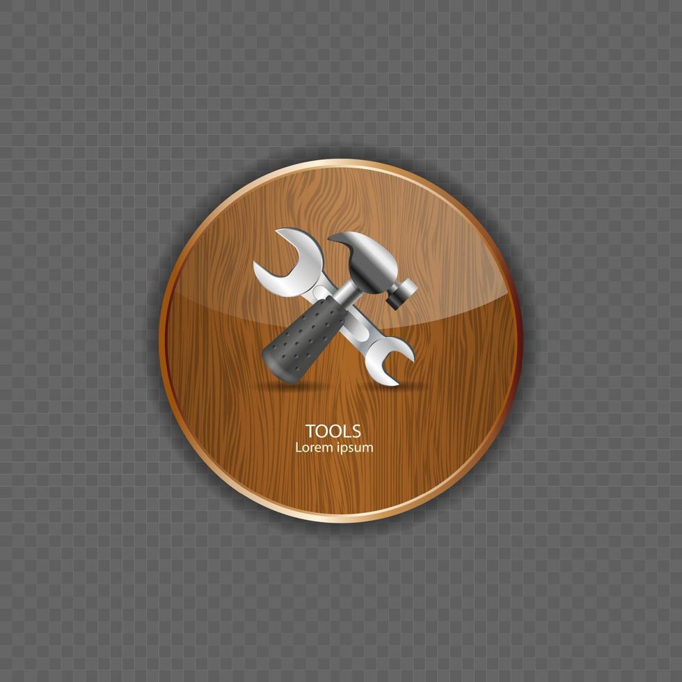 Tools wood application icons vector illustration