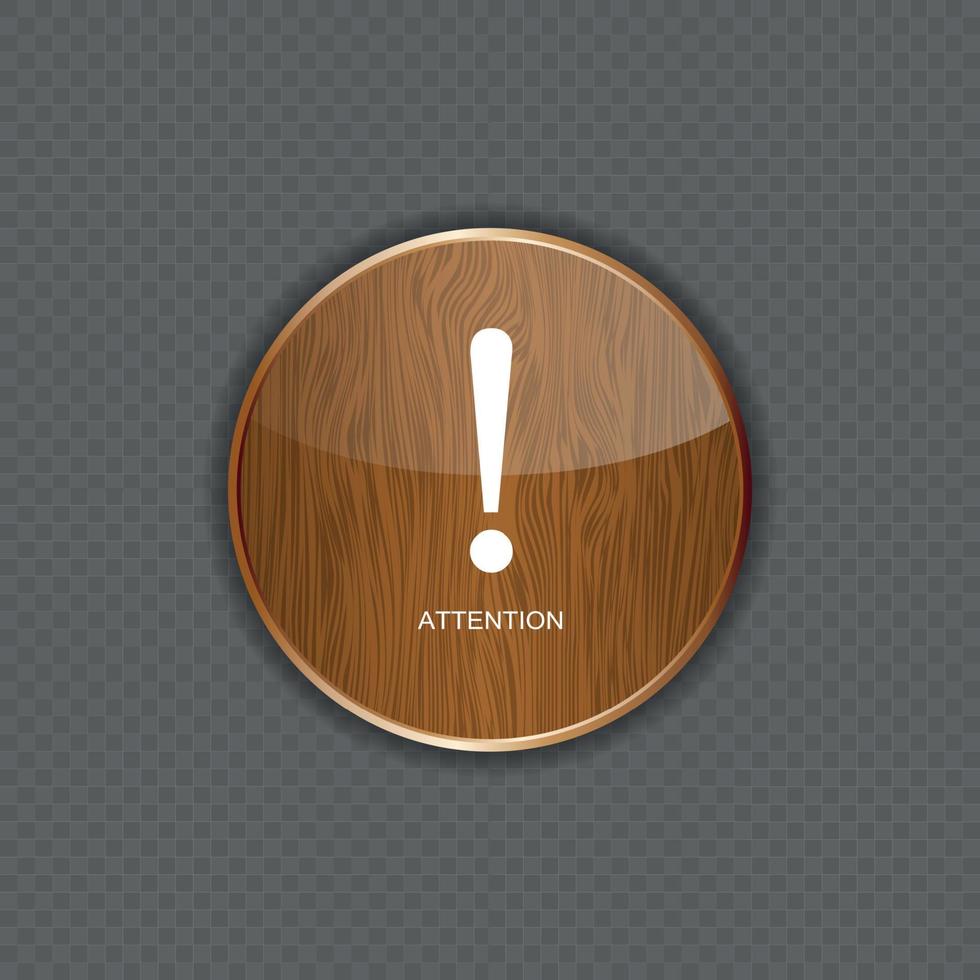 Attention wood application icons vector illustration