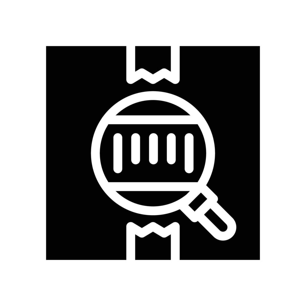 bar code on box glyph icon vector illustration