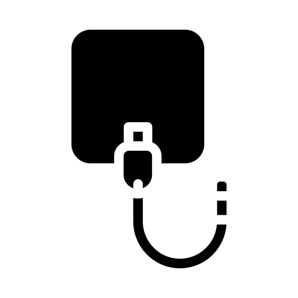 electrodo de estimulador glifo icono vector ilustración