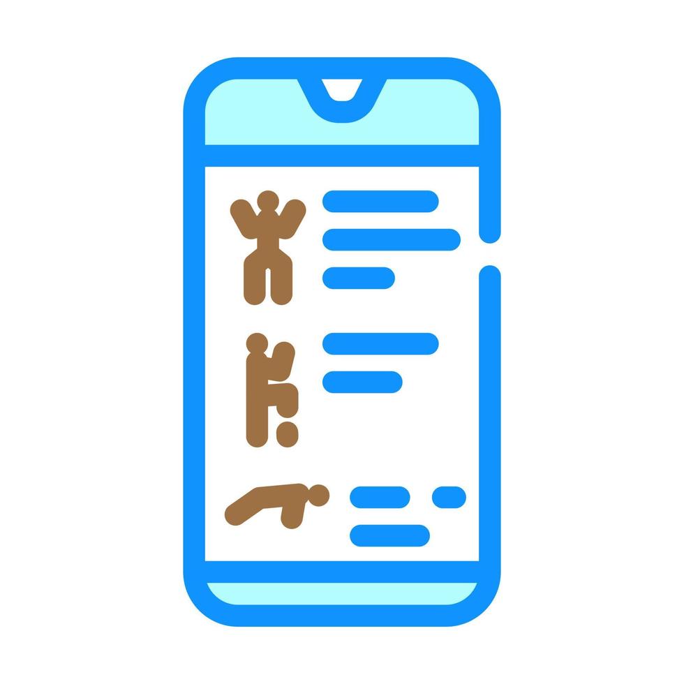 training app smartphone color icon vector illustration