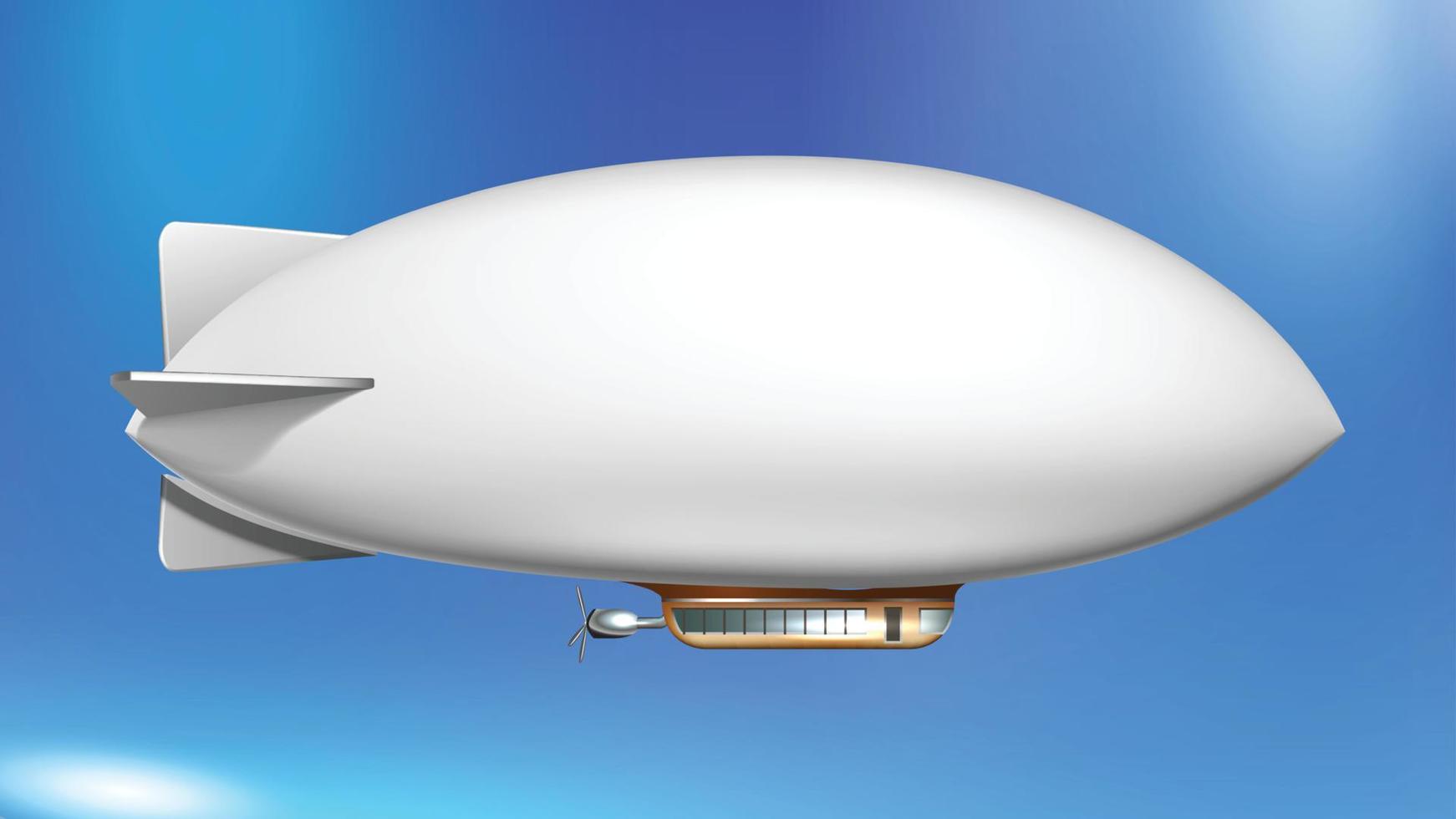 vector de transporte volador en blanco de nave de helio