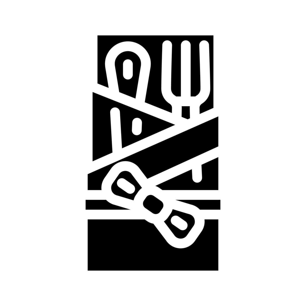 napkin for cutlery glyph icon vector illustration