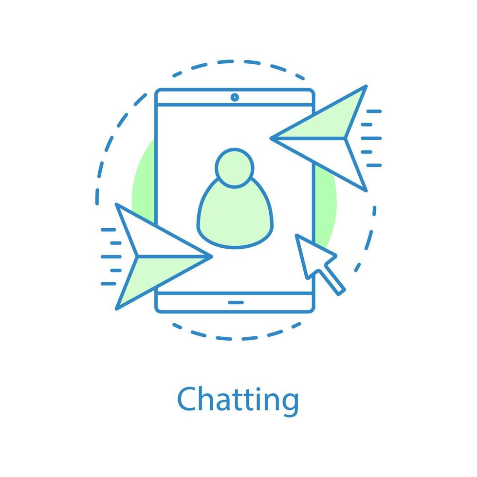 Chatting concept icon. Online communication idea thin line illustration. Social networks. Vector isolated outline drawing