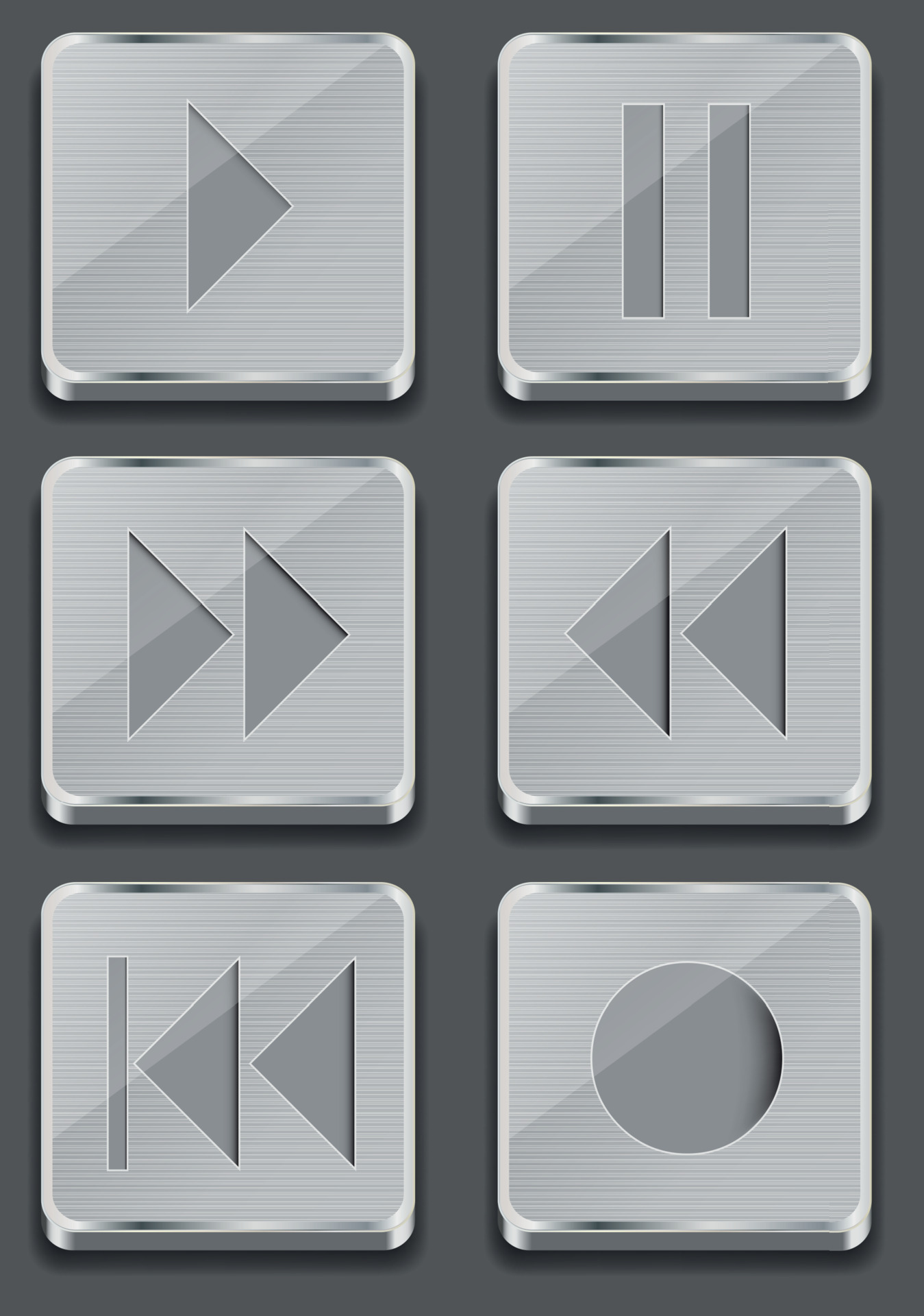 button icon on metal background. Vector illustration 8341407 Vector Art