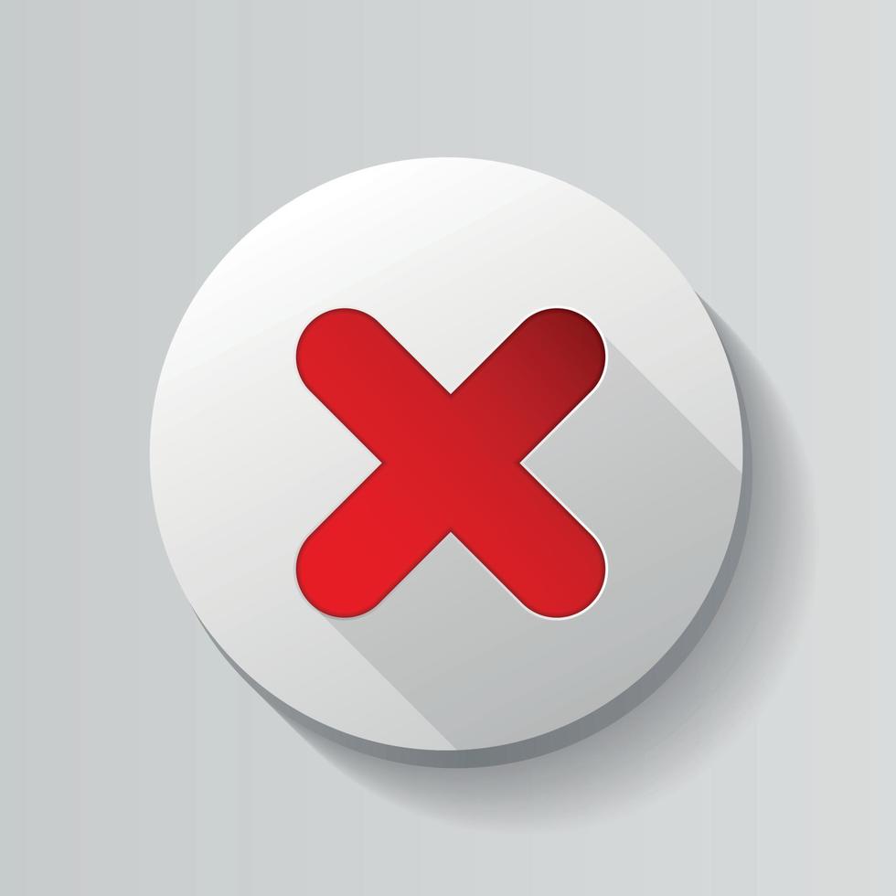 Red  Check Mark Icon Button Vector Illustration