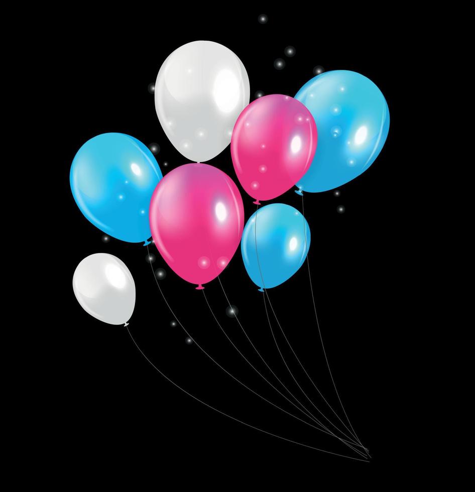 Set of Colored Balloons, Vector Illustration.