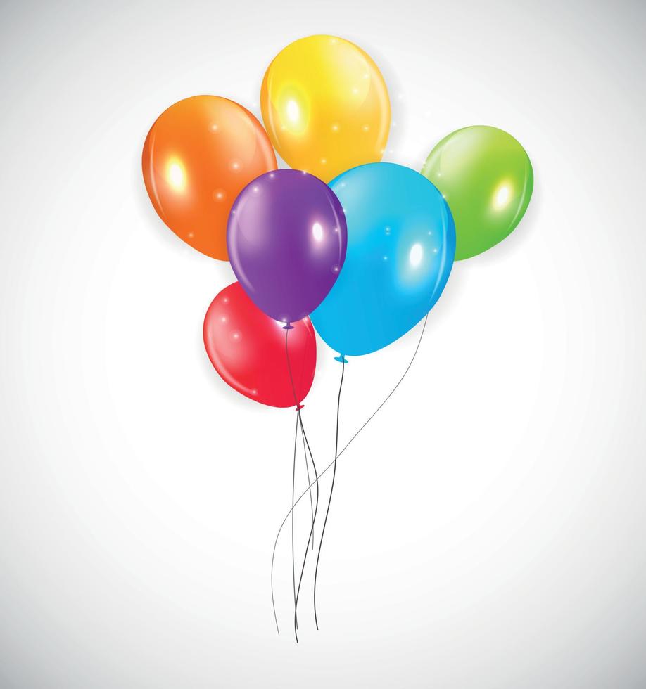 Set of Colored Balloons, Vector Illustration.