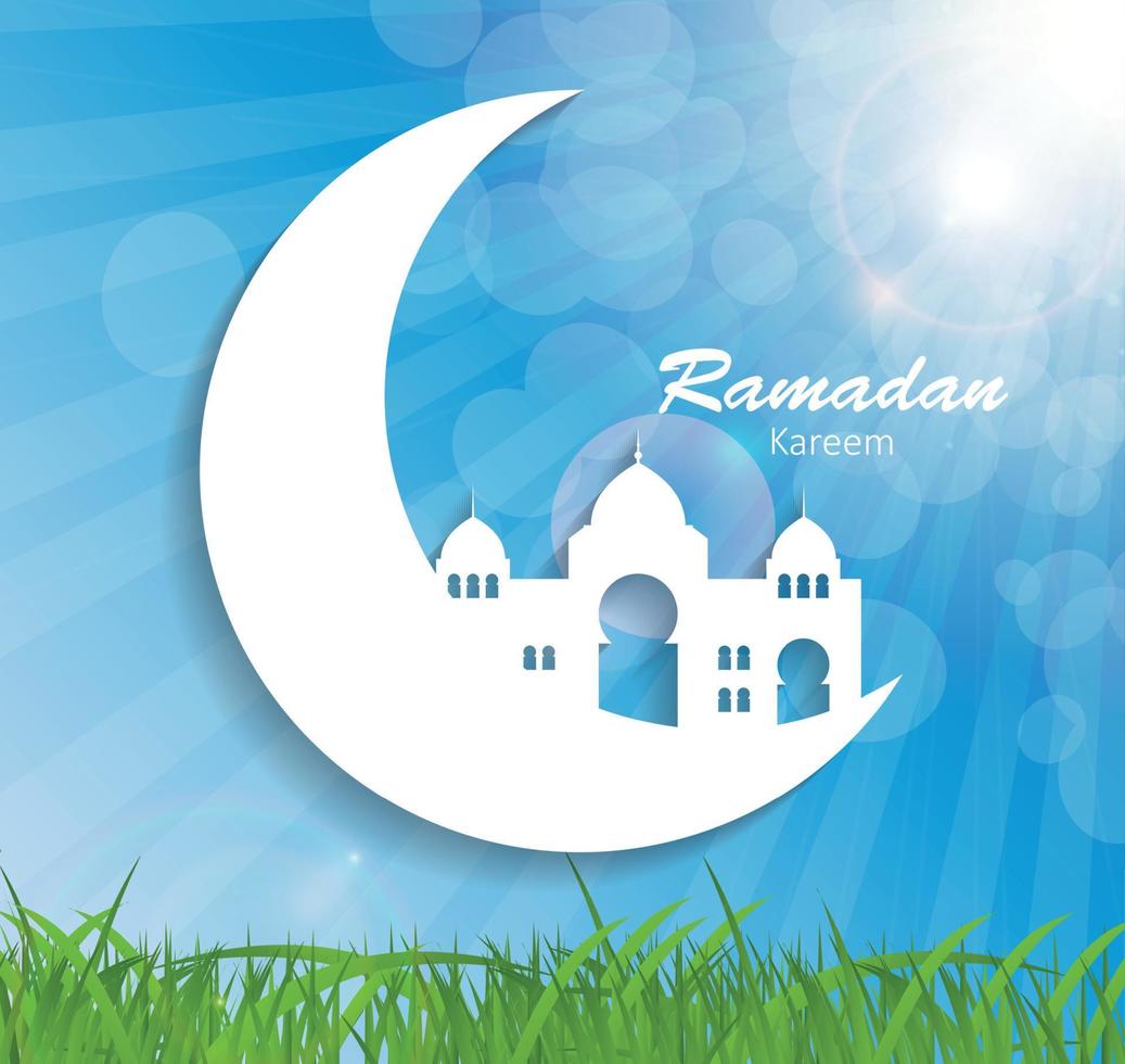 Background for Muslim Community Festival Vector Illustration