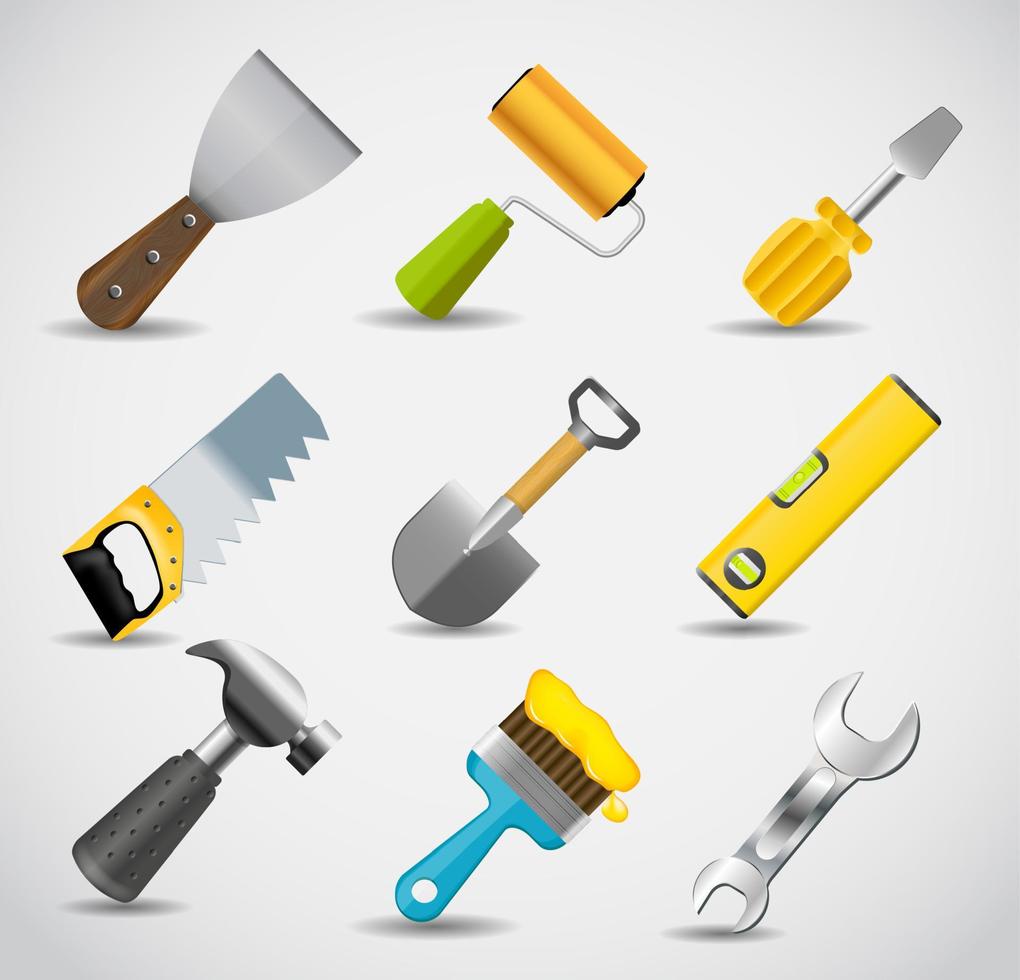 Different tools icon vector illustration set1