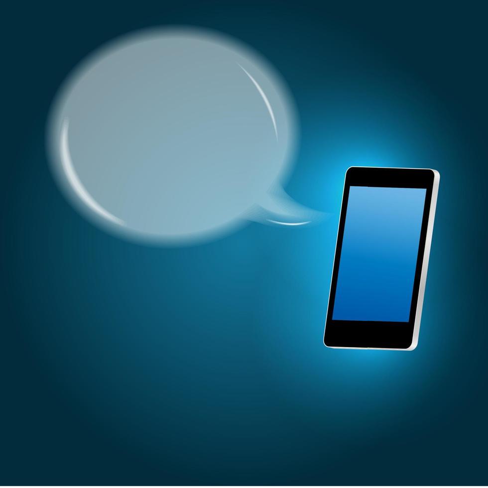 Mobile phone with speech bubble vector illustration