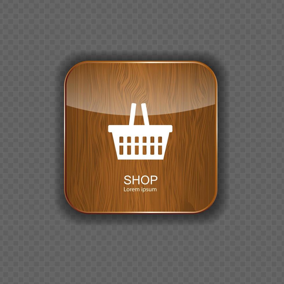 Shop wood application icons vector