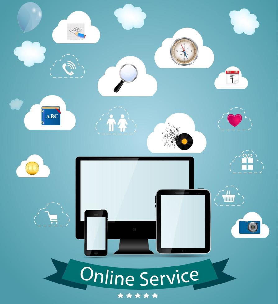 Online service concept vector illustration