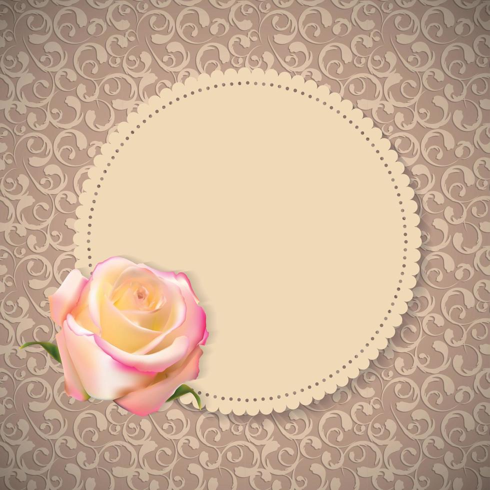 Beautiful Floral Cards with  Realistic Rose Flowers Vector Illustration