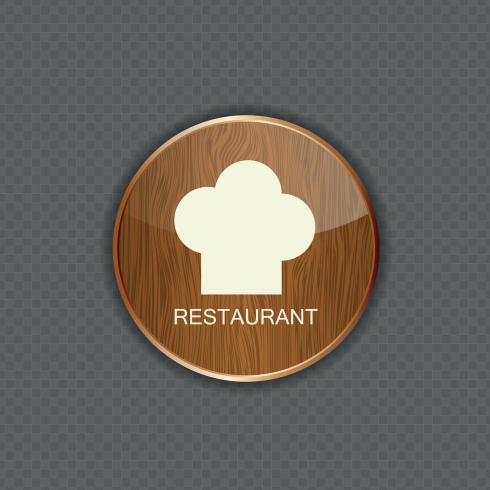 Food and drink wood application icons vector