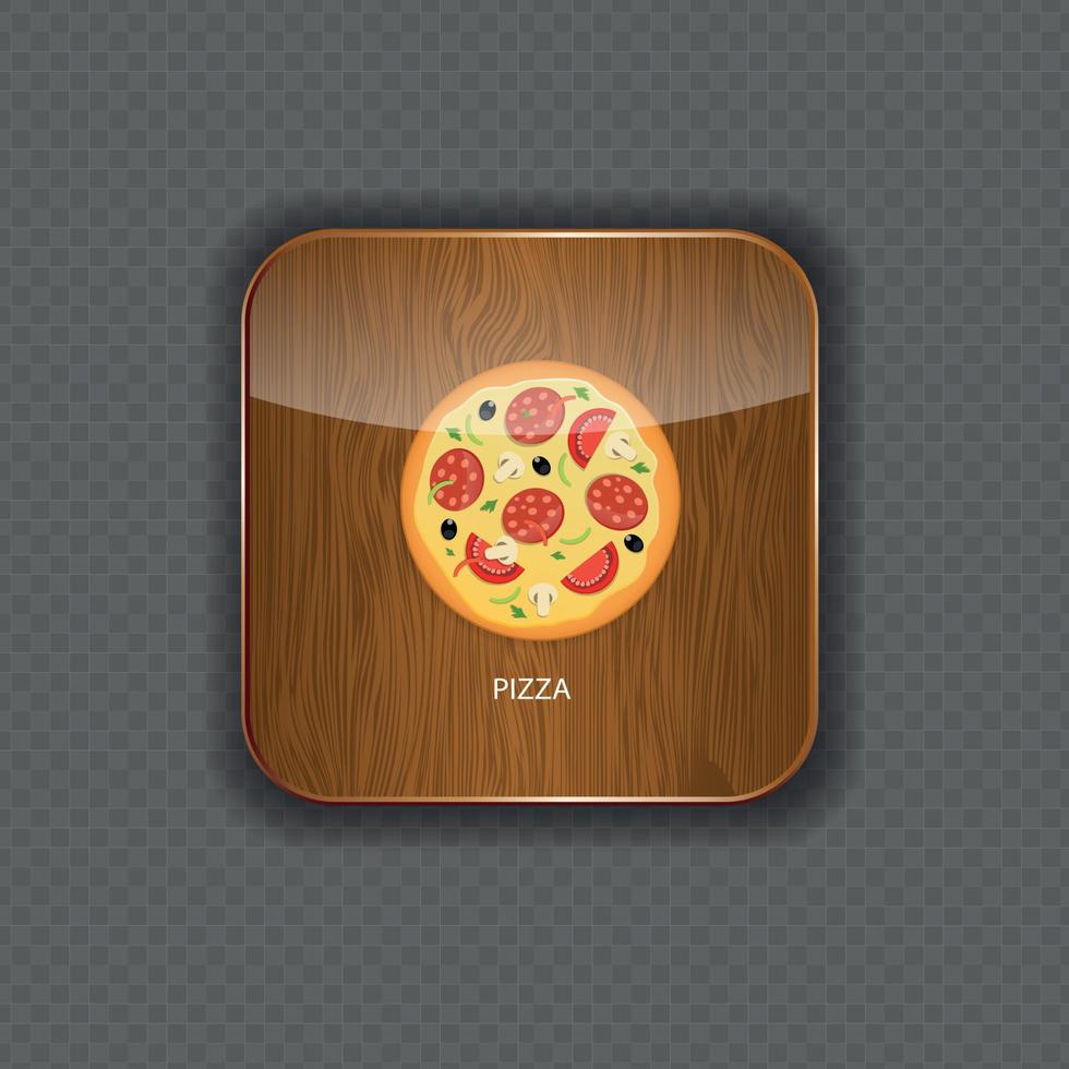 Pizza wood application icons vector illustration