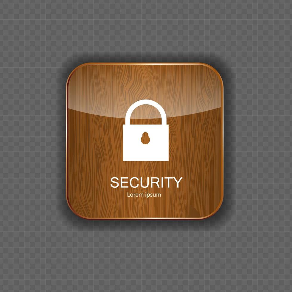 iconos de aplicaciones de madera de seguridad vector