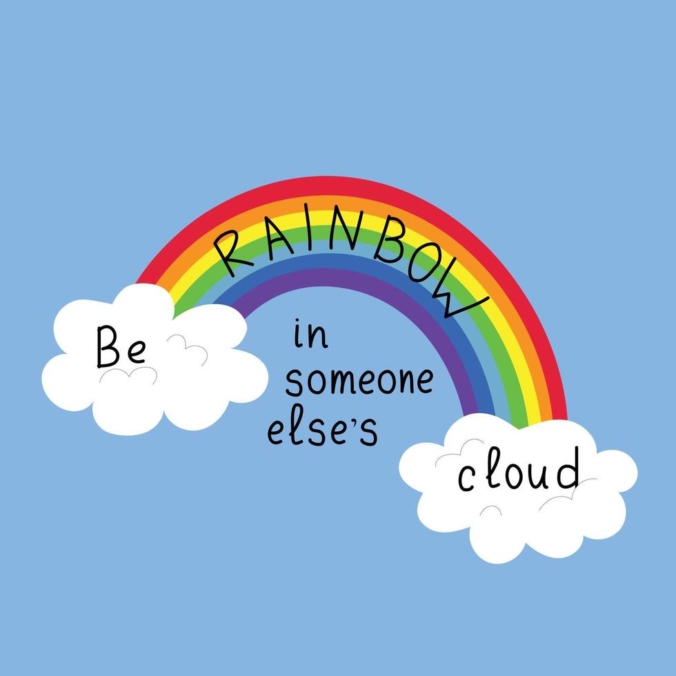 ser arcoíris en la nube de otra persona vector