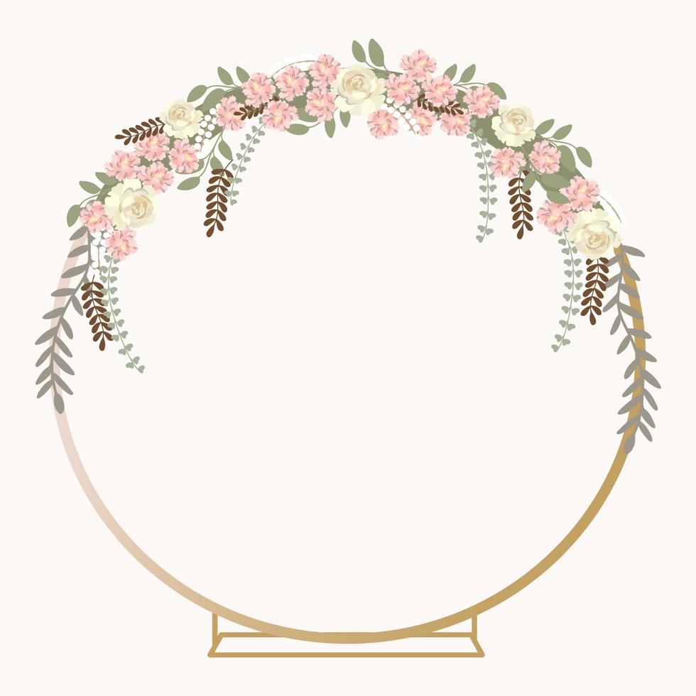 Wedding arch with flowers vector