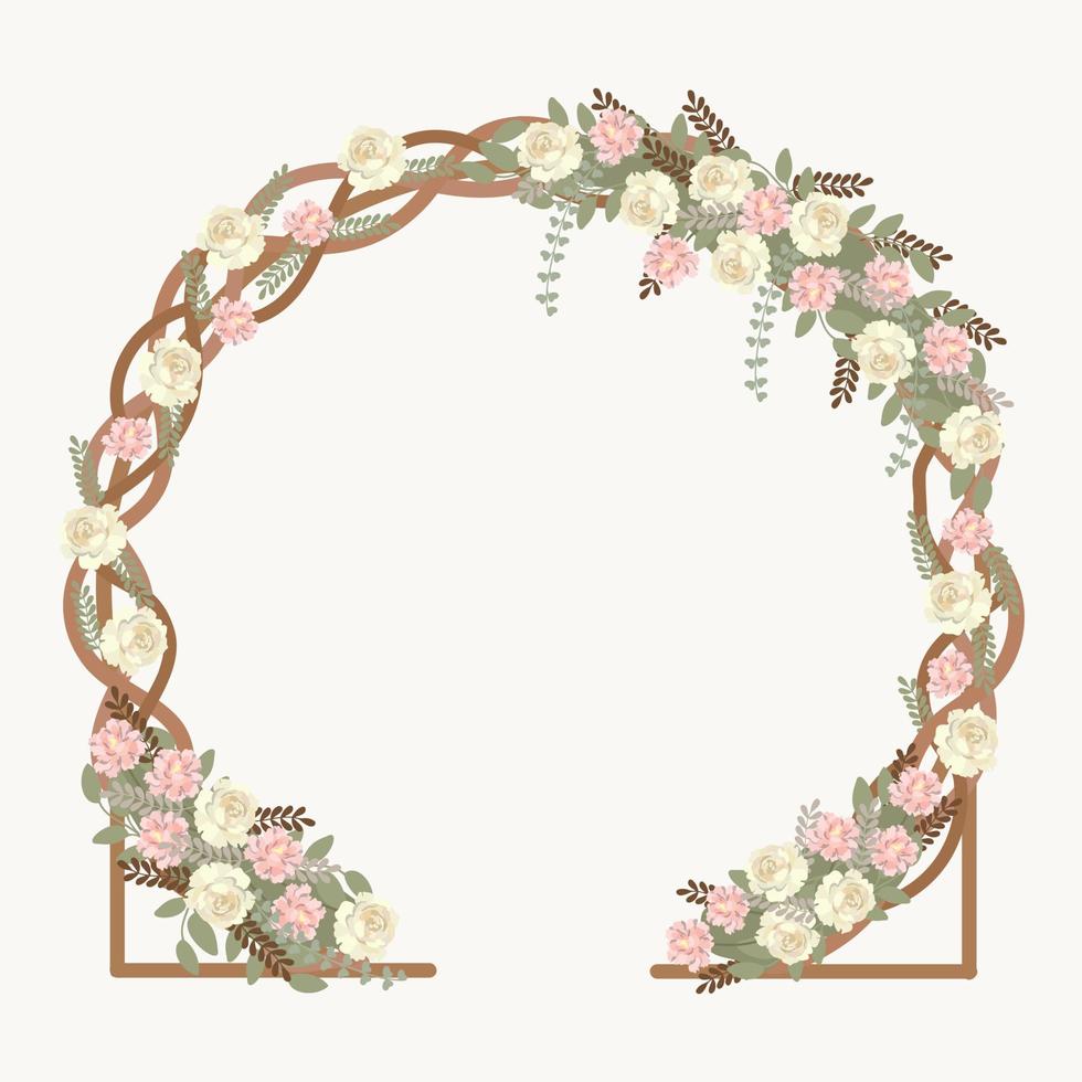 elegante arco de boda con flores vector