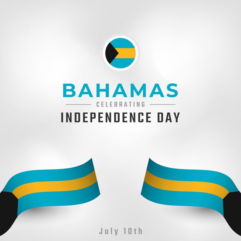 feliz día de la independencia de bahamas 10 de julio celebración ilustración de diseño vectorial. plantilla para poster, pancarta, publicidad, tarjeta de felicitación o elemento de diseño de impresión vector