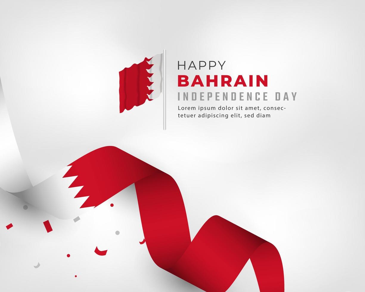 feliz día de la independencia de bahrein 16 de diciembre celebración ilustración de diseño vectorial. plantilla para poster, pancarta, publicidad, tarjeta de felicitación o elemento de diseño de impresión vector