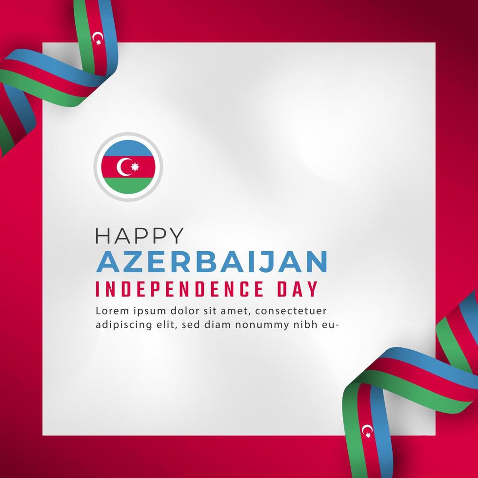 feliz celebración del día de la independencia de azerbaiyán ilustración de diseño vectorial. plantilla para poster, pancarta, publicidad, tarjeta de felicitación o elemento de diseño de impresión vector