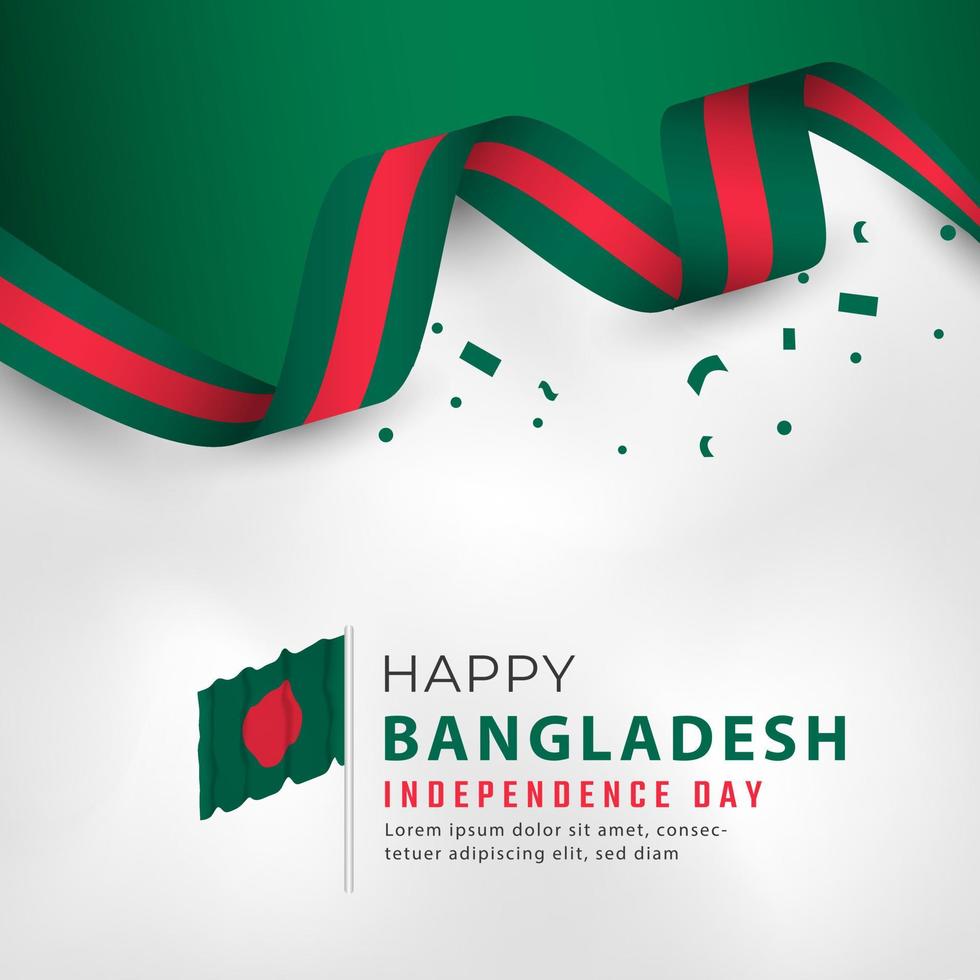 feliz día de la independencia de bangladesh 26 de marzo celebración ilustración de diseño vectorial. plantilla para poster, pancarta, publicidad, tarjeta de felicitación o elemento de diseño de impresión vector