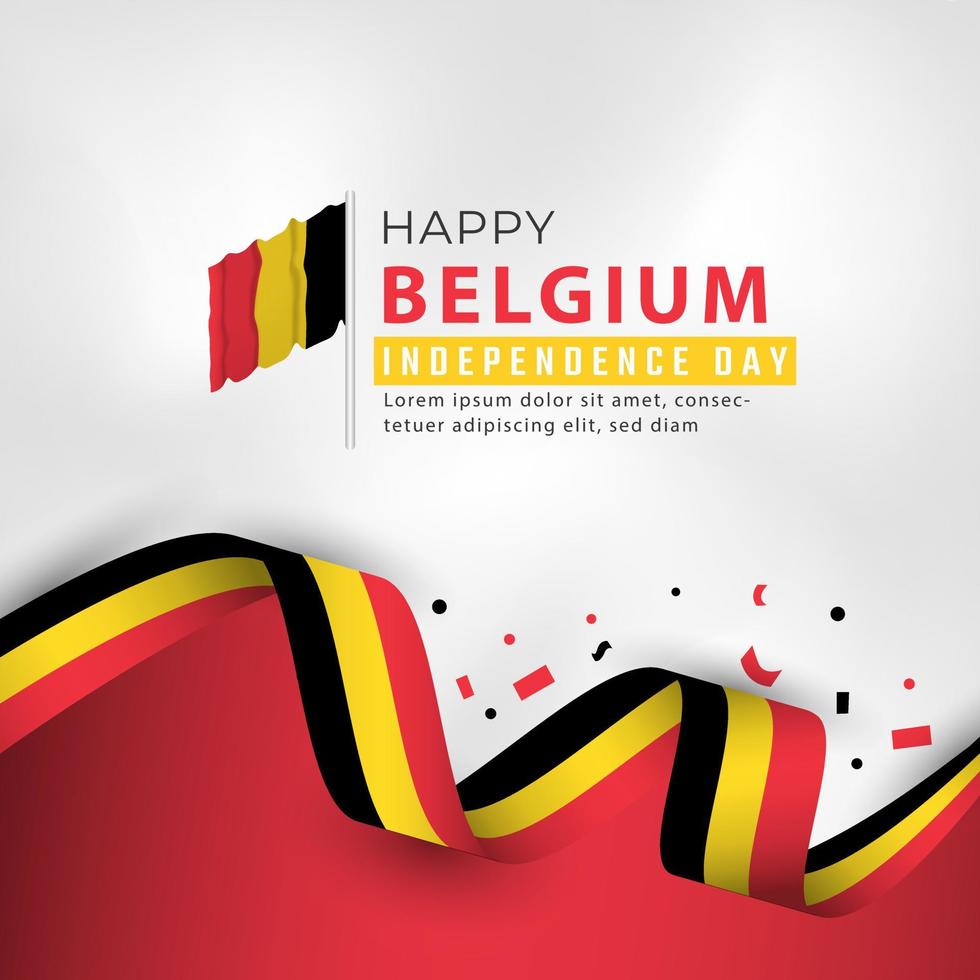 Happy Belgium Independence Day July 21th Celebration Vector Design Illustration. Template for Poster, Banner, Advertising, Greeting Card or Print Design Element